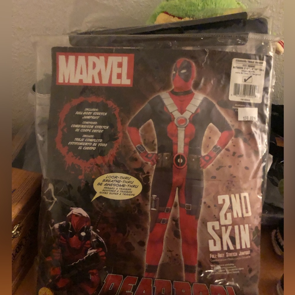 Marvel Deadpool 2nd Skin Costume Adult Standard Size 5’4-5’10 About Medium